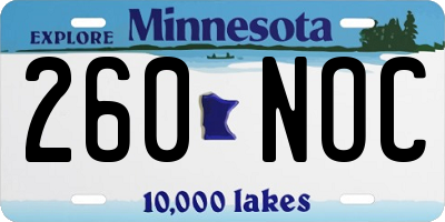 MN license plate 260NOC