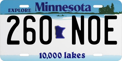 MN license plate 260NOE