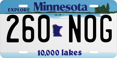 MN license plate 260NOG