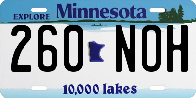 MN license plate 260NOH
