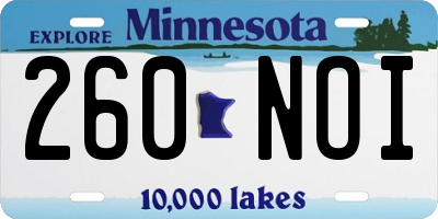 MN license plate 260NOI