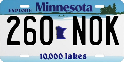 MN license plate 260NOK