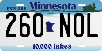 MN license plate 260NOL
