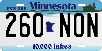 MN license plate 260NON