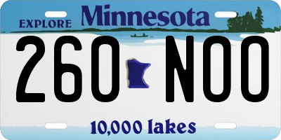 MN license plate 260NOO