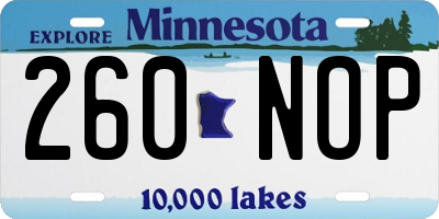 MN license plate 260NOP