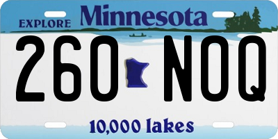 MN license plate 260NOQ