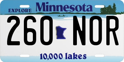 MN license plate 260NOR