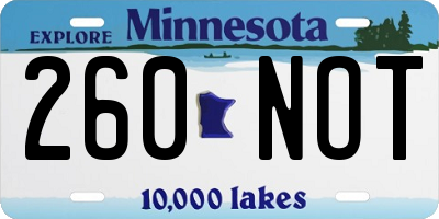 MN license plate 260NOT