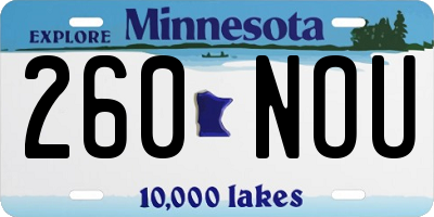MN license plate 260NOU