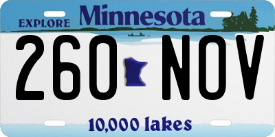 MN license plate 260NOV