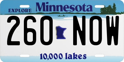 MN license plate 260NOW