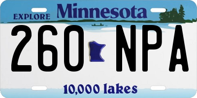 MN license plate 260NPA