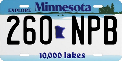 MN license plate 260NPB
