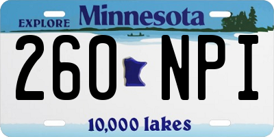 MN license plate 260NPI