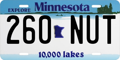 MN license plate 260NUT