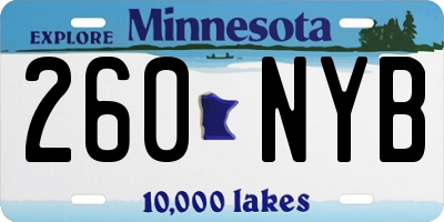 MN license plate 260NYB
