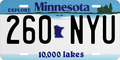 MN license plate 260NYU