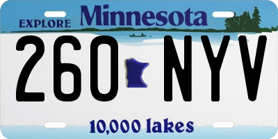 MN license plate 260NYV