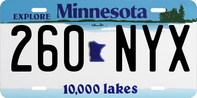 MN license plate 260NYX