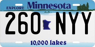 MN license plate 260NYY