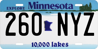MN license plate 260NYZ