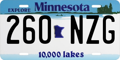 MN license plate 260NZG