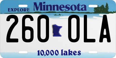 MN license plate 260OLA