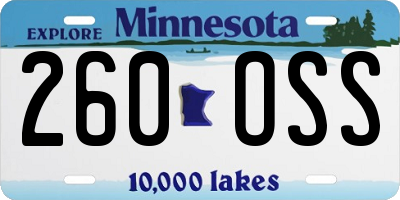 MN license plate 260OSS