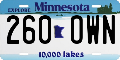MN license plate 260OWN