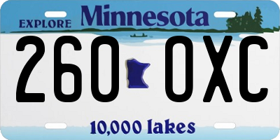 MN license plate 260OXC