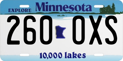 MN license plate 260OXS