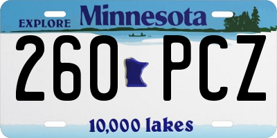 MN license plate 260PCZ