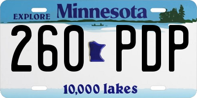 MN license plate 260PDP
