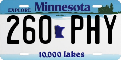 MN license plate 260PHY