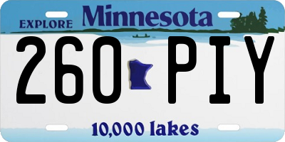 MN license plate 260PIY