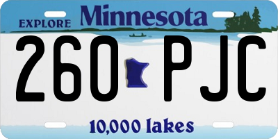 MN license plate 260PJC