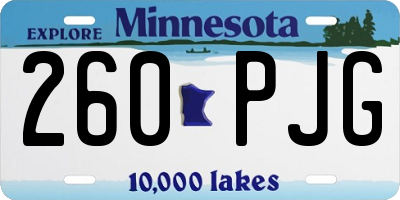 MN license plate 260PJG