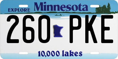 MN license plate 260PKE