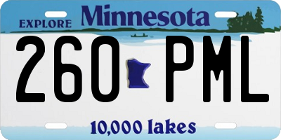 MN license plate 260PML