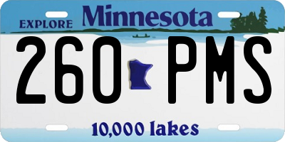 MN license plate 260PMS