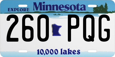 MN license plate 260PQG
