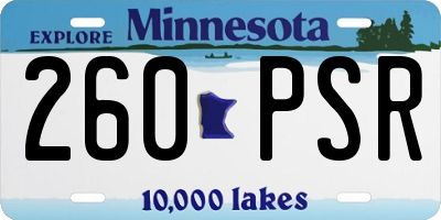 MN license plate 260PSR