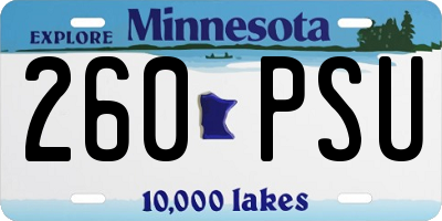 MN license plate 260PSU