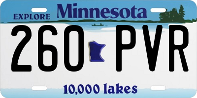 MN license plate 260PVR