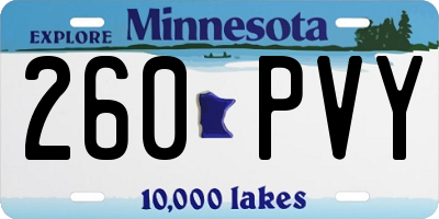 MN license plate 260PVY