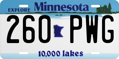 MN license plate 260PWG