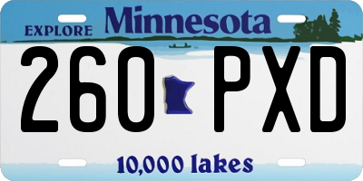 MN license plate 260PXD