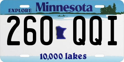 MN license plate 260QQI