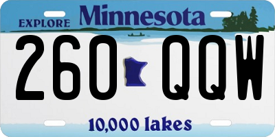 MN license plate 260QQW